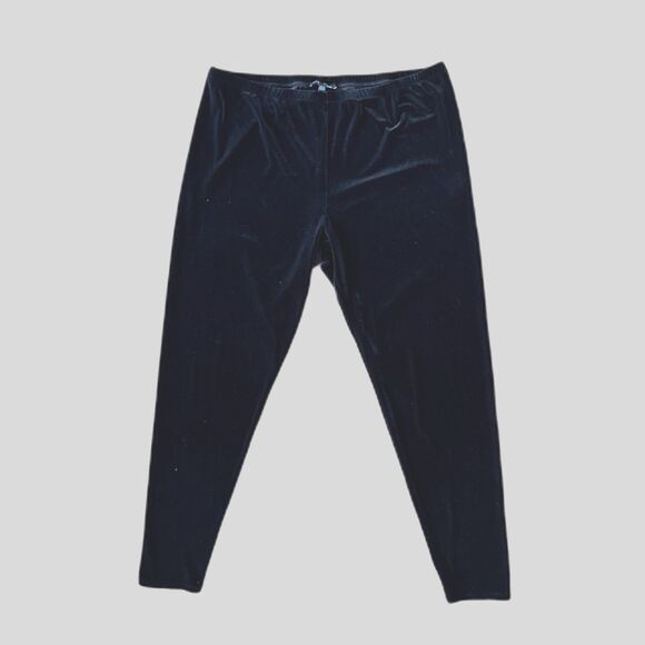 EILEEN FISHER Black Velvet Pants Trousers   Women's Size Large - Picture 2 of 9